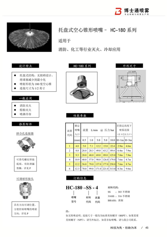 托盤式空心錐噴嘴